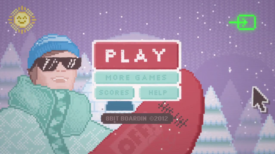 8 bit  pixel 8bit  game design  snowboarding  Surfing  New Zealand font Gaming Surf snow
