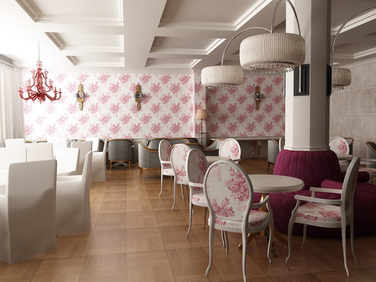 Architerture visualisation Render 3D design digital Interior furniture Classical rooms restaurant cafe