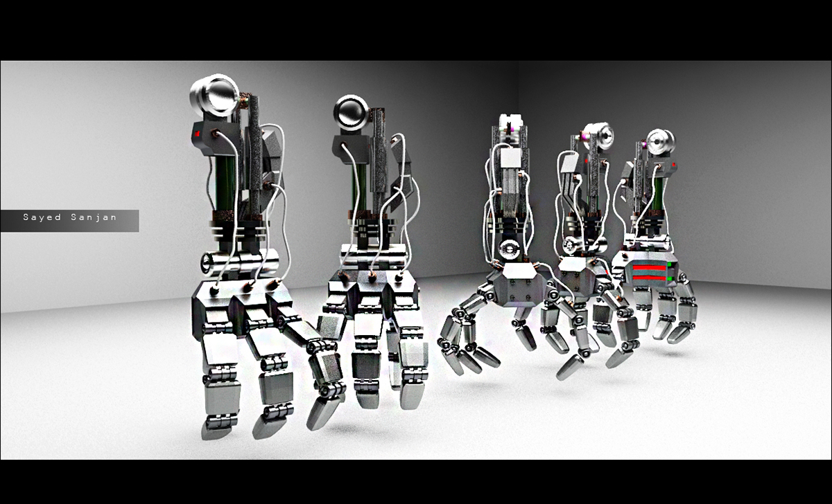 robot hand concept 3d robot hand robo body parts 3dmax ai Cyborg Hand robot