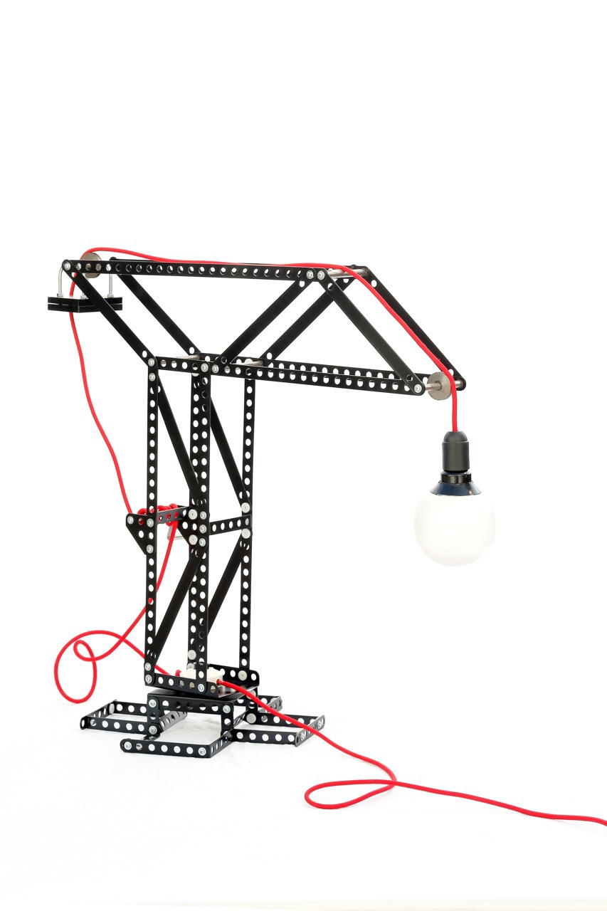 light crane red wire steel iron Painted black Desk lamp floor lamp toy