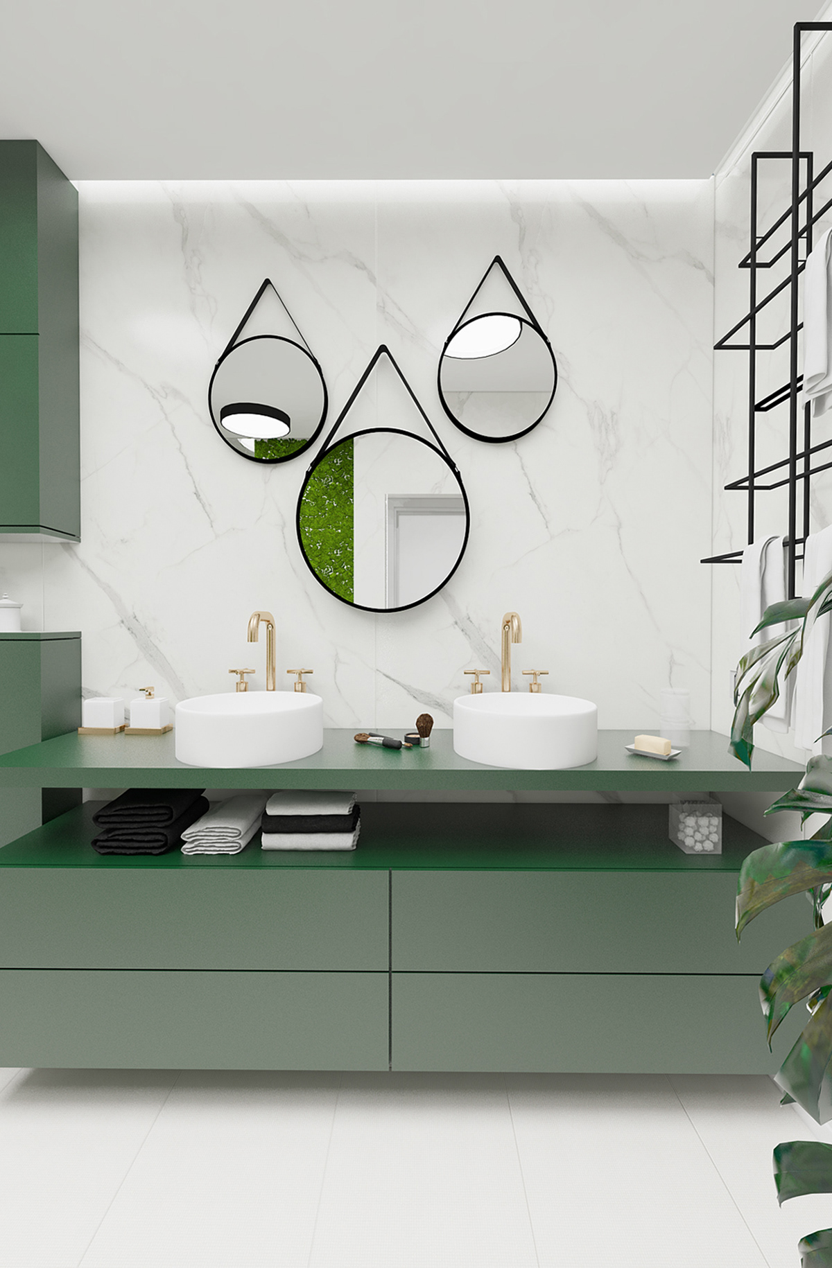 architecture idterior bathroom green moss design Marble