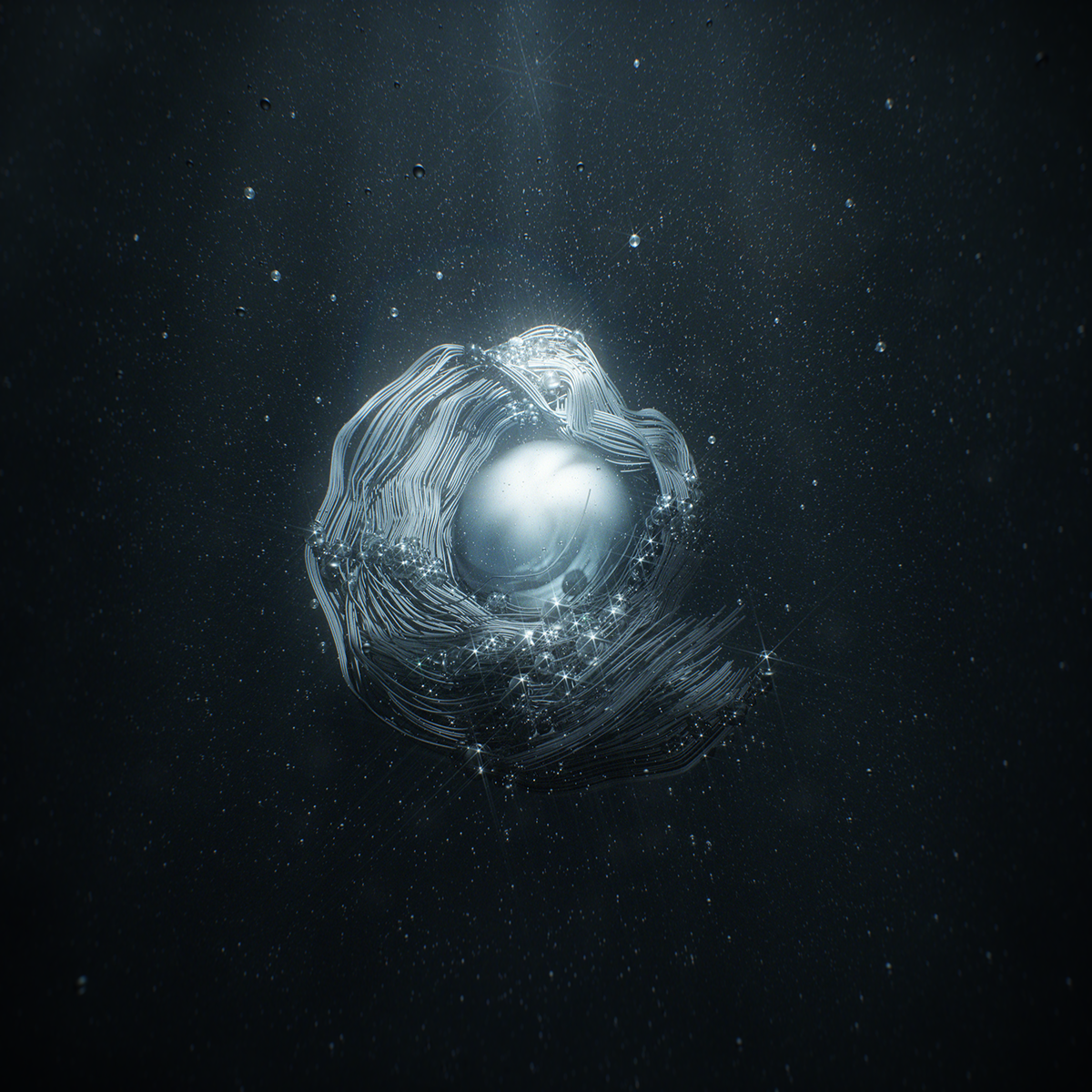 abstract rays water dark Scifi octane Render cinema4d sphere