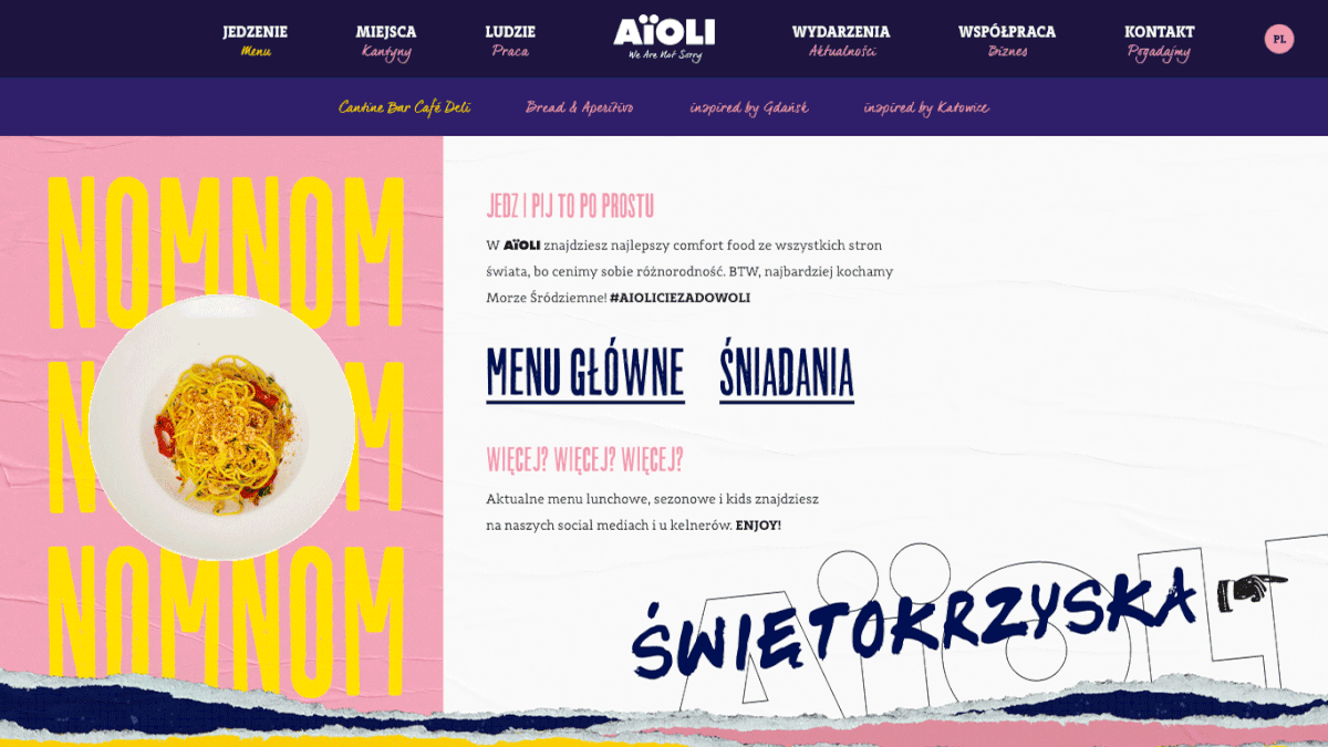 Aioli bold Comfort food cukier interactive restaurant UI ux we're not sorry Web Design 