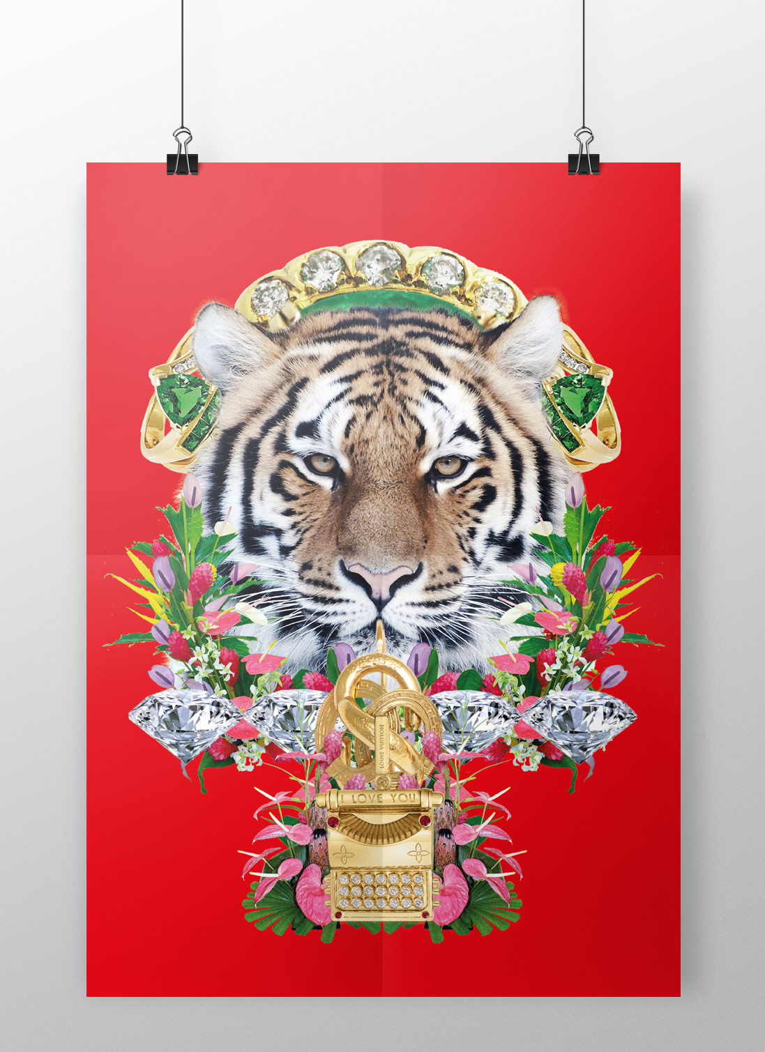 print poster logo Icon animal Arab pattern magazine collage tiger gold fashion patter textile animals issue