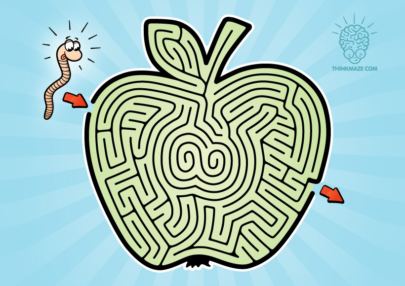 Free maze that looks like an apple.