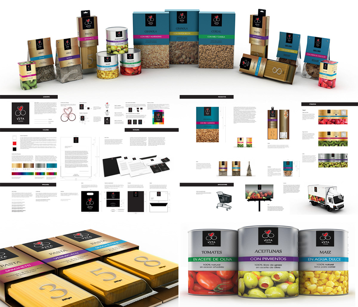 thesis Supermarket type design colors 3D print heart black identity brand Renders products Food  final