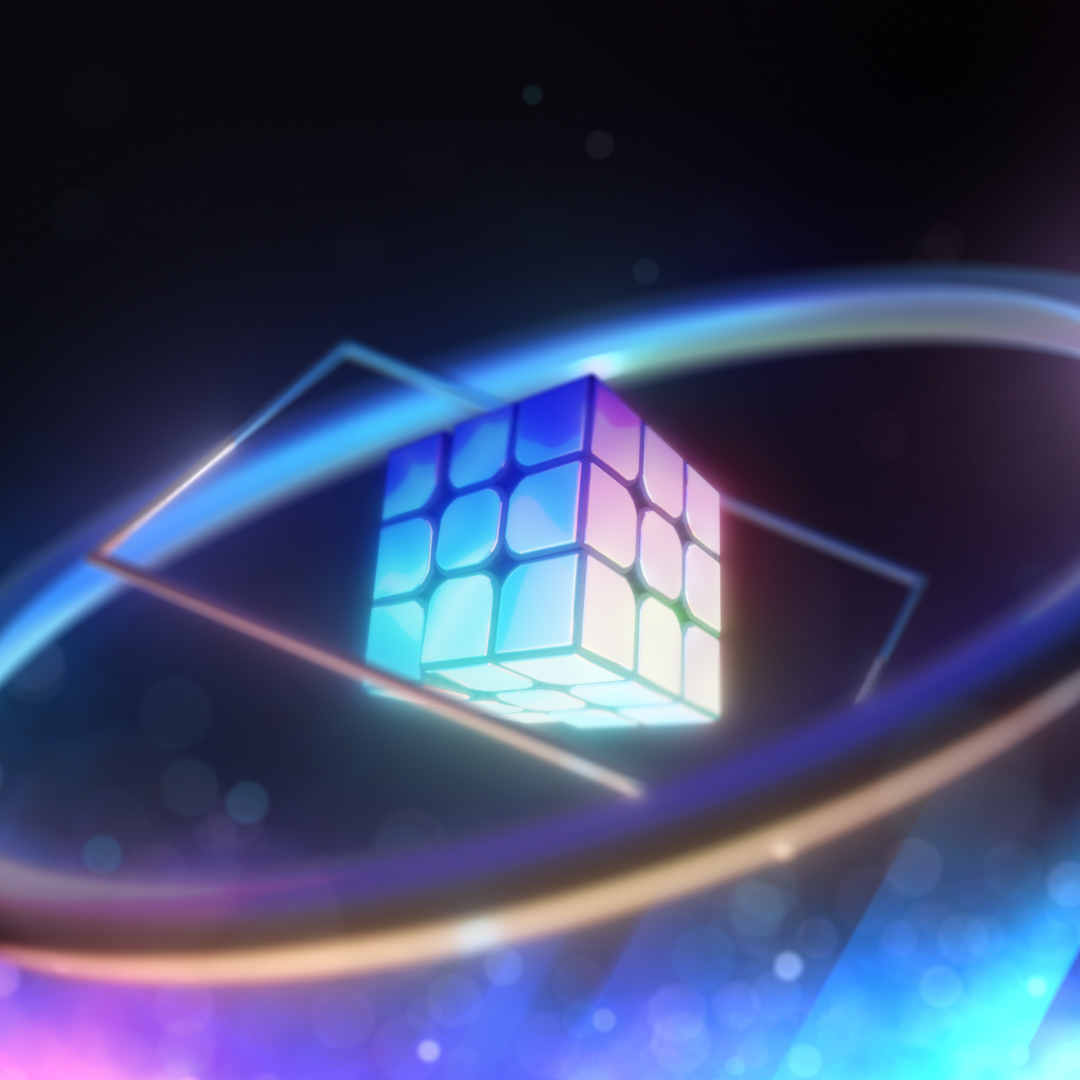 3D after effects cinema 4d motion graphics  rubik's cube Synthwave
