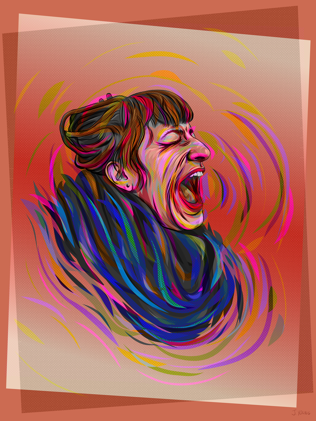 self portrait vector vectors scream portrait woman