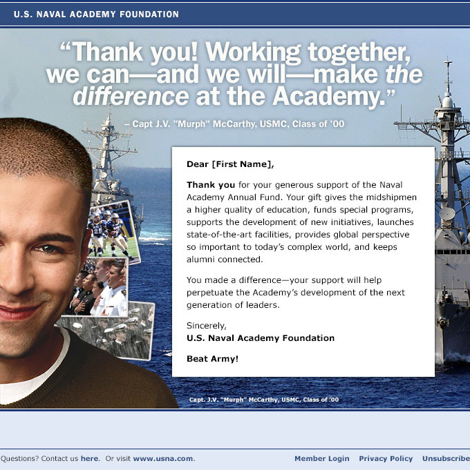 USNA naval academy fundraising alumni