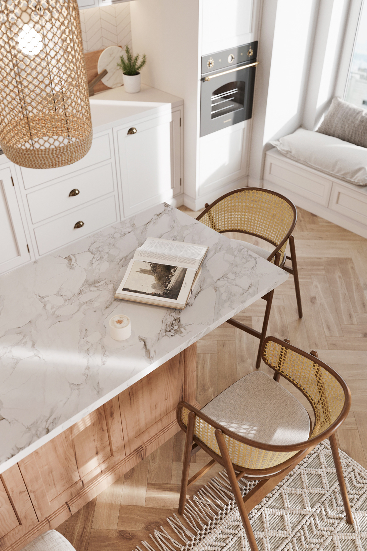 interior design  kitchen komod Scandinavian visualizalion