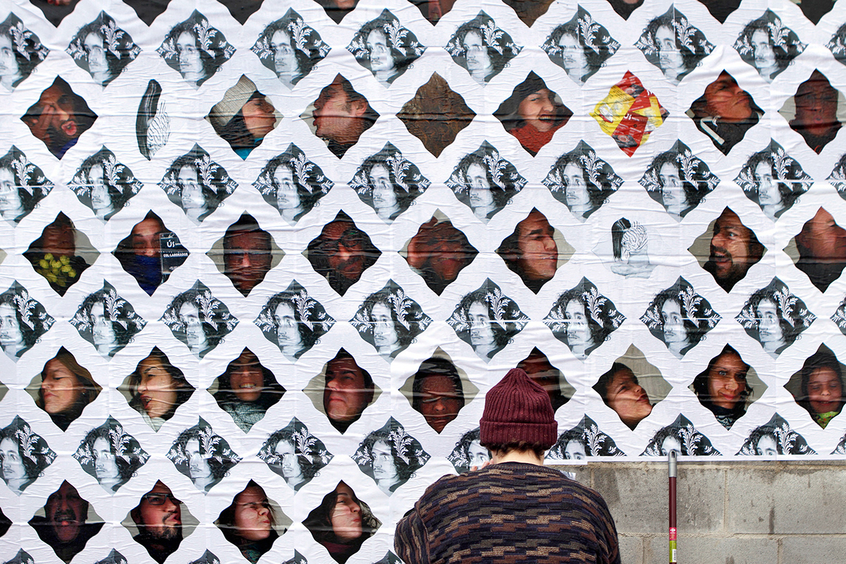 print copy faces Mural wallpaper us bcn photocopy urban art festival street art festival