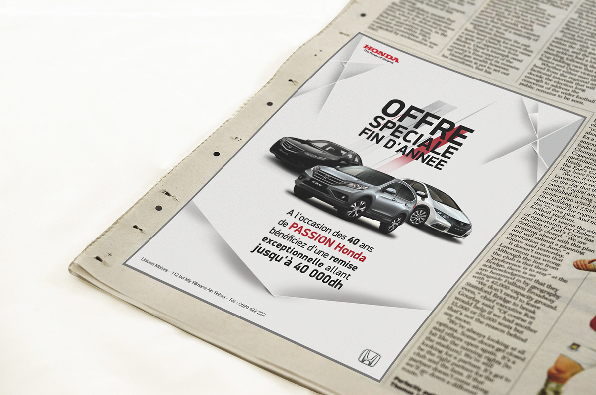 Honda Civic CR-V car e-mailing press iPad newspaper