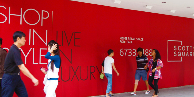 Fashion  Retail Hoarding construction scotts square  singapore residential luxury property