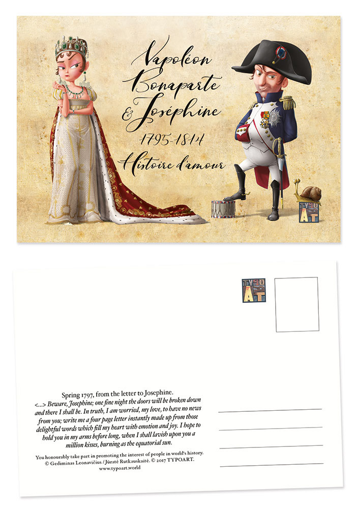 typoart artist Gediminas Leonavičius historical souvenirs online Napoleon postcard Napoleon Bonaparte mug Napoleon Bonaparte souvenirs