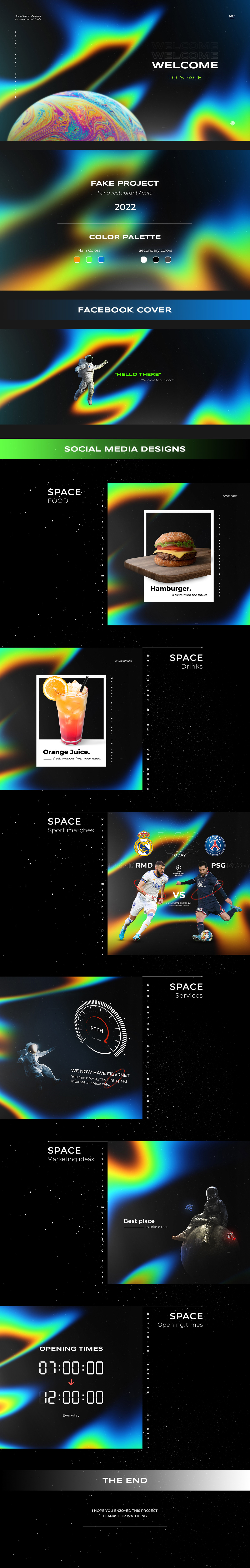 abstract astronaut cafe colorful Food  futuristic graphic modern social media Space 