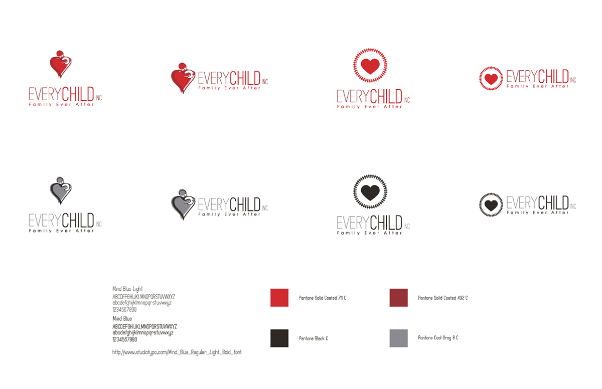 brand graphic design every child Pittsburgh Art Institiutes clean red heart Mockup mockups children child every