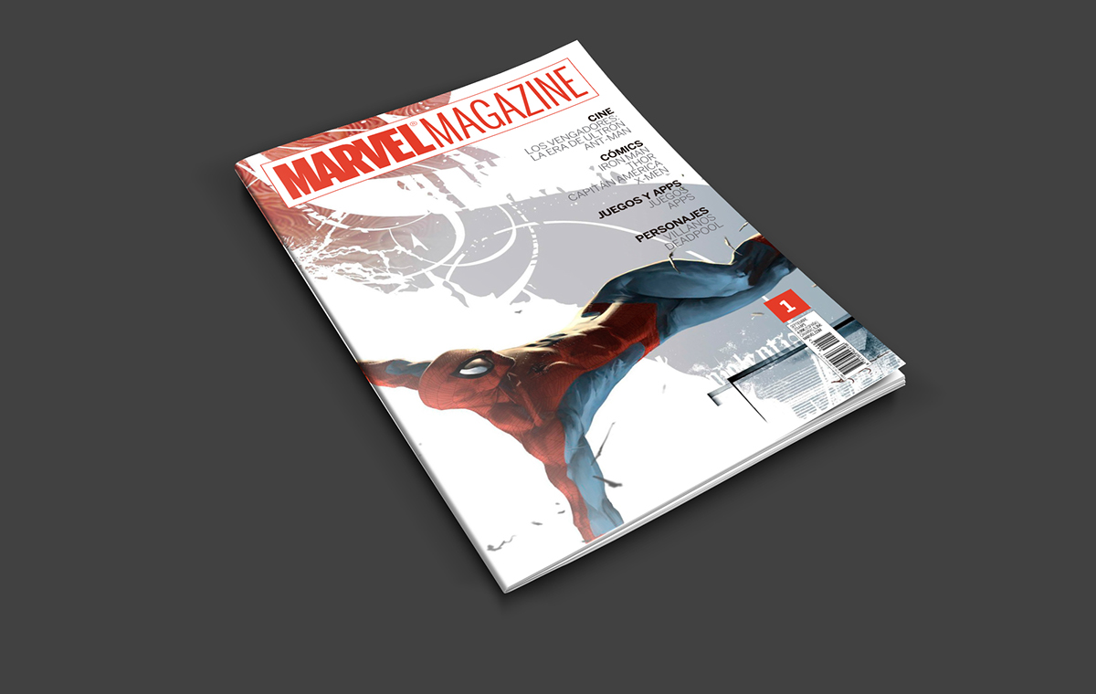 magazine Layout maquetación superheroes spider-man iron man deadpool