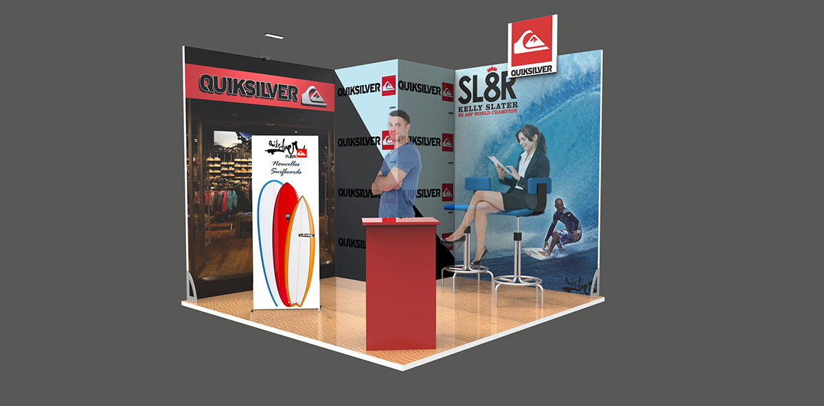 Quiksilver Stand Surf Trompe-l'oeil design d'espace modulable