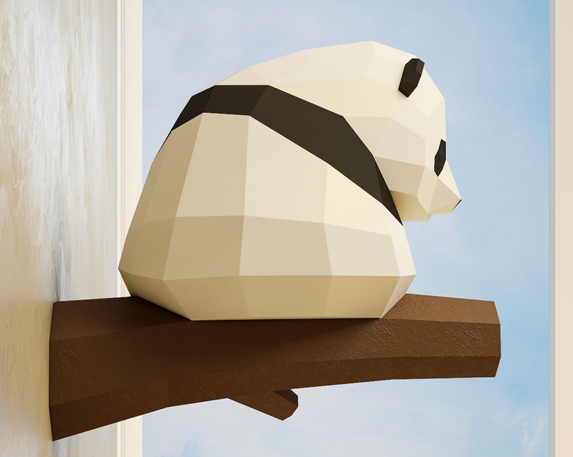 Papercraft Panda. Make your own paper sculpture! on Behance