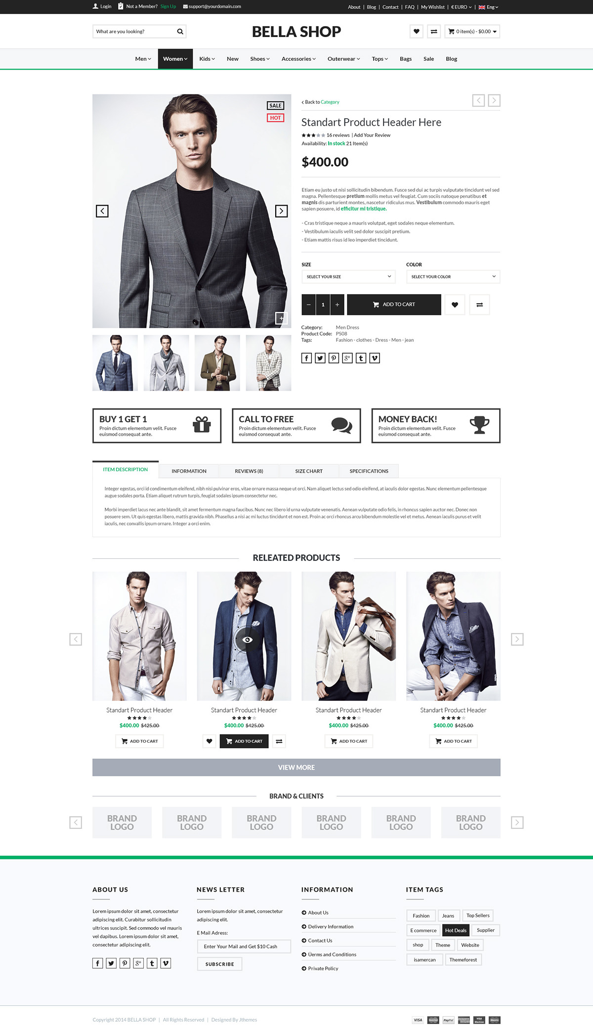 store cloth Ecommerce HTML Shopping clean Multipurpose