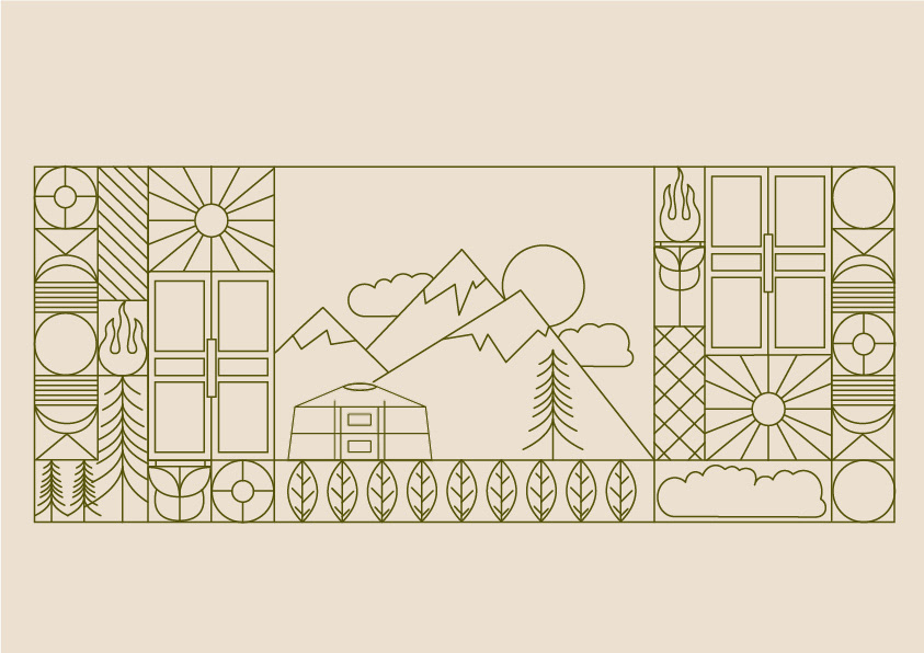 yurt mongolia tent Travel Outdoor logo Brand Design adobe illustrator Atelier Lago