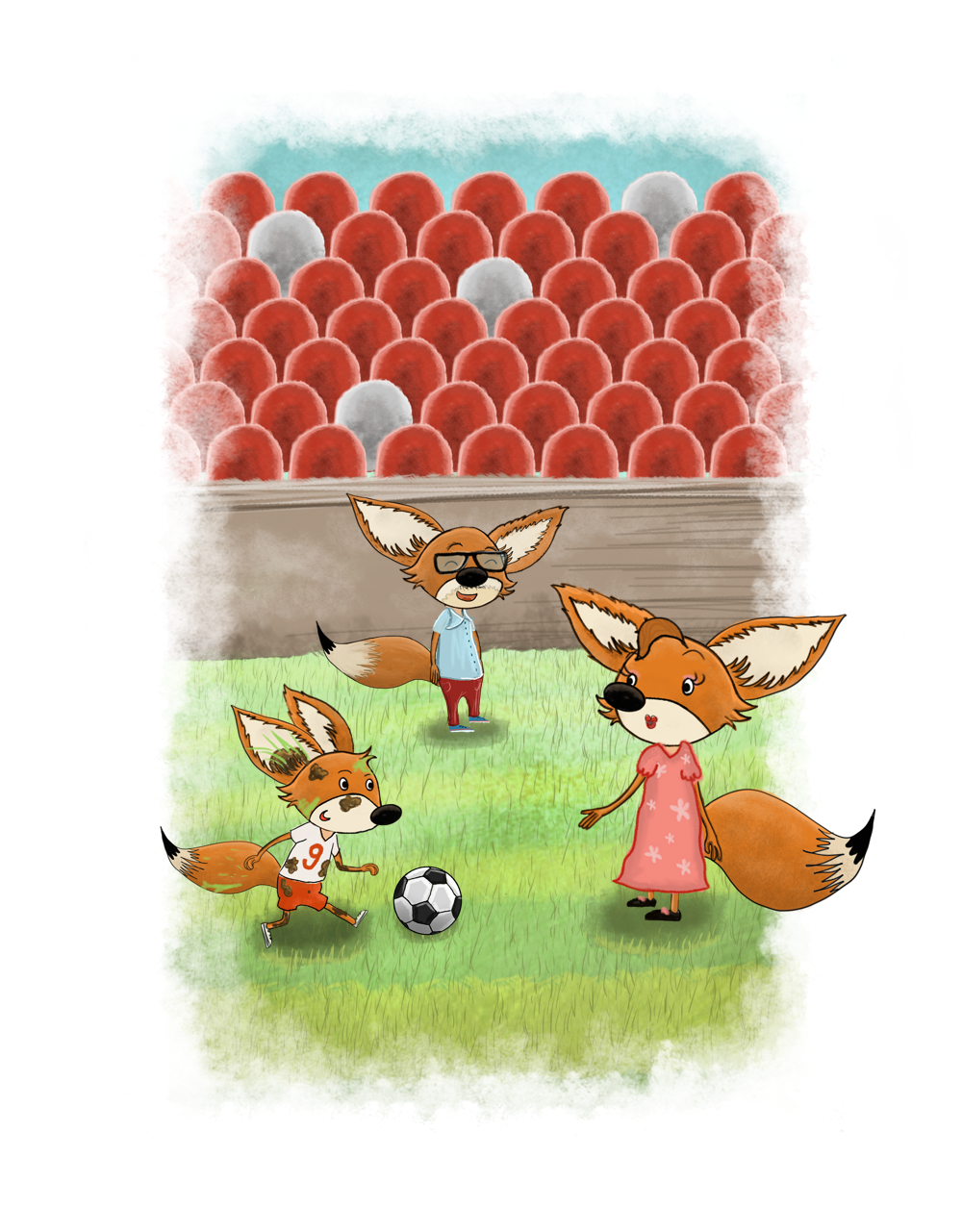 ILLUSTRATION  cover publishing   kids book composition happy FOX fenek children