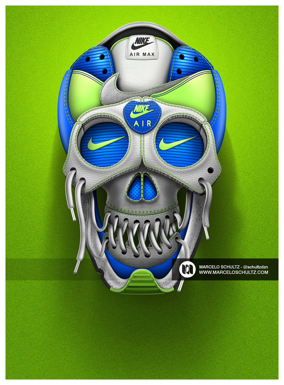 Nike just do it skull skulls vector texture design logo shoes kicks airmax photoshop Illustrator adobe 3D