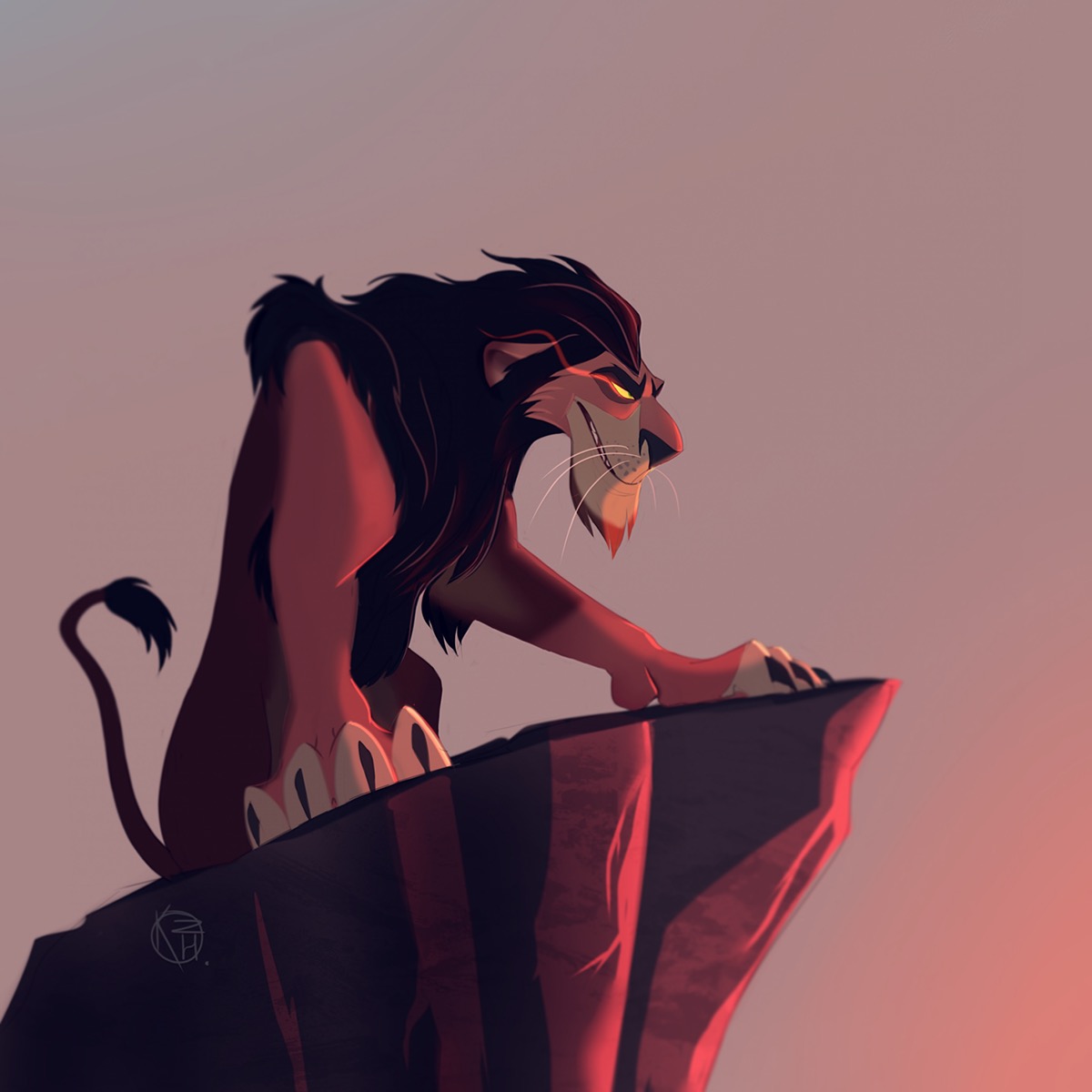 sketch art Drawing disneyart scar The Lion King.