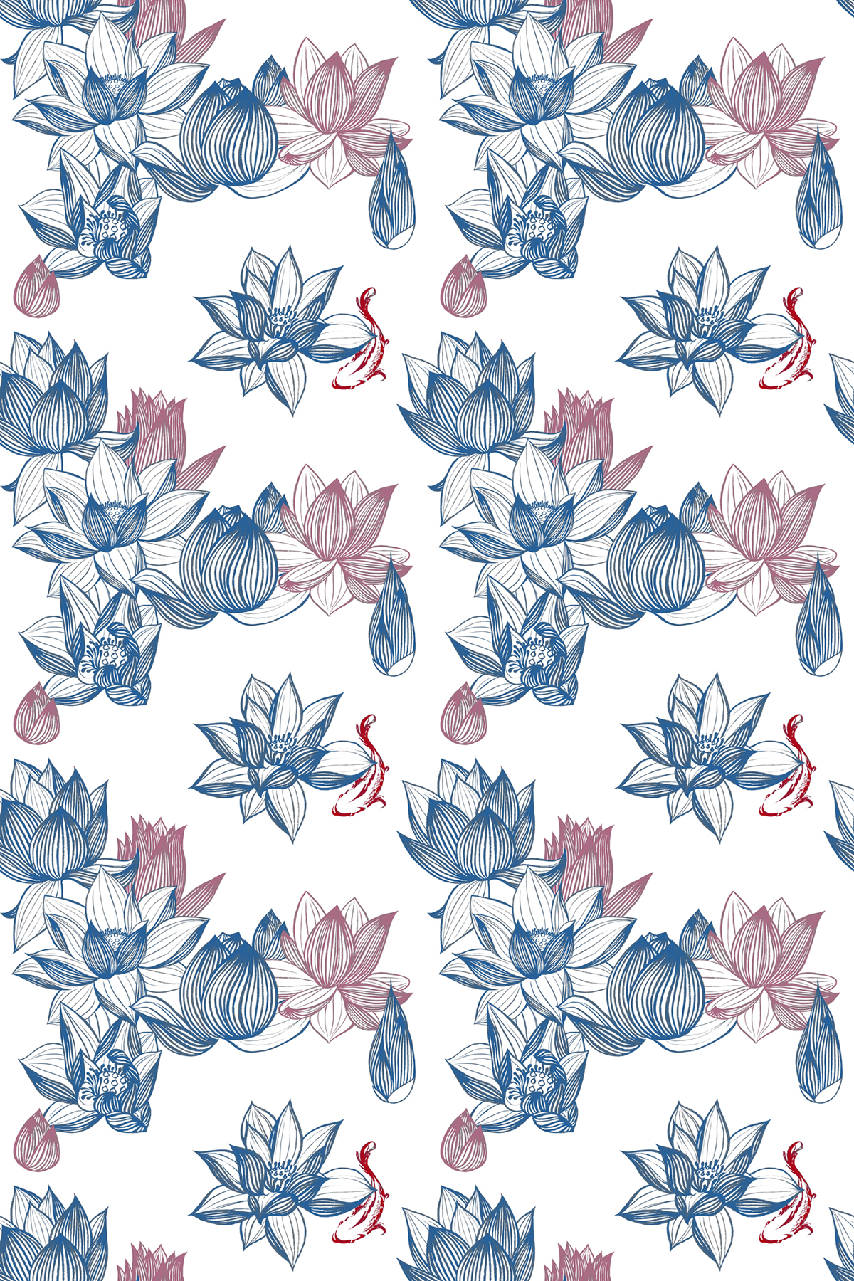 Flowers peony Lotus print