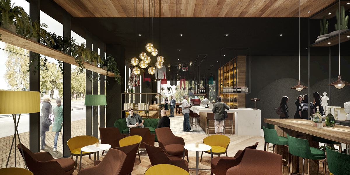 interior design  Interior design restaurant bar Riga Latvia apinchofdesign