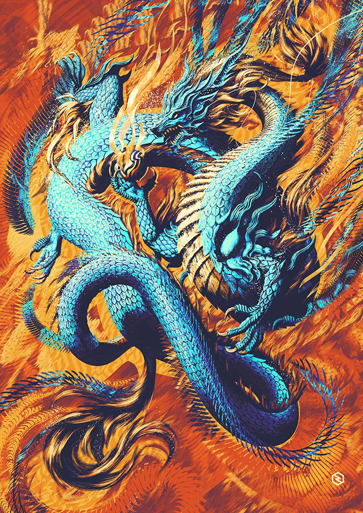 art dragon Griffin Style emotions energy artist prints mind pattern
