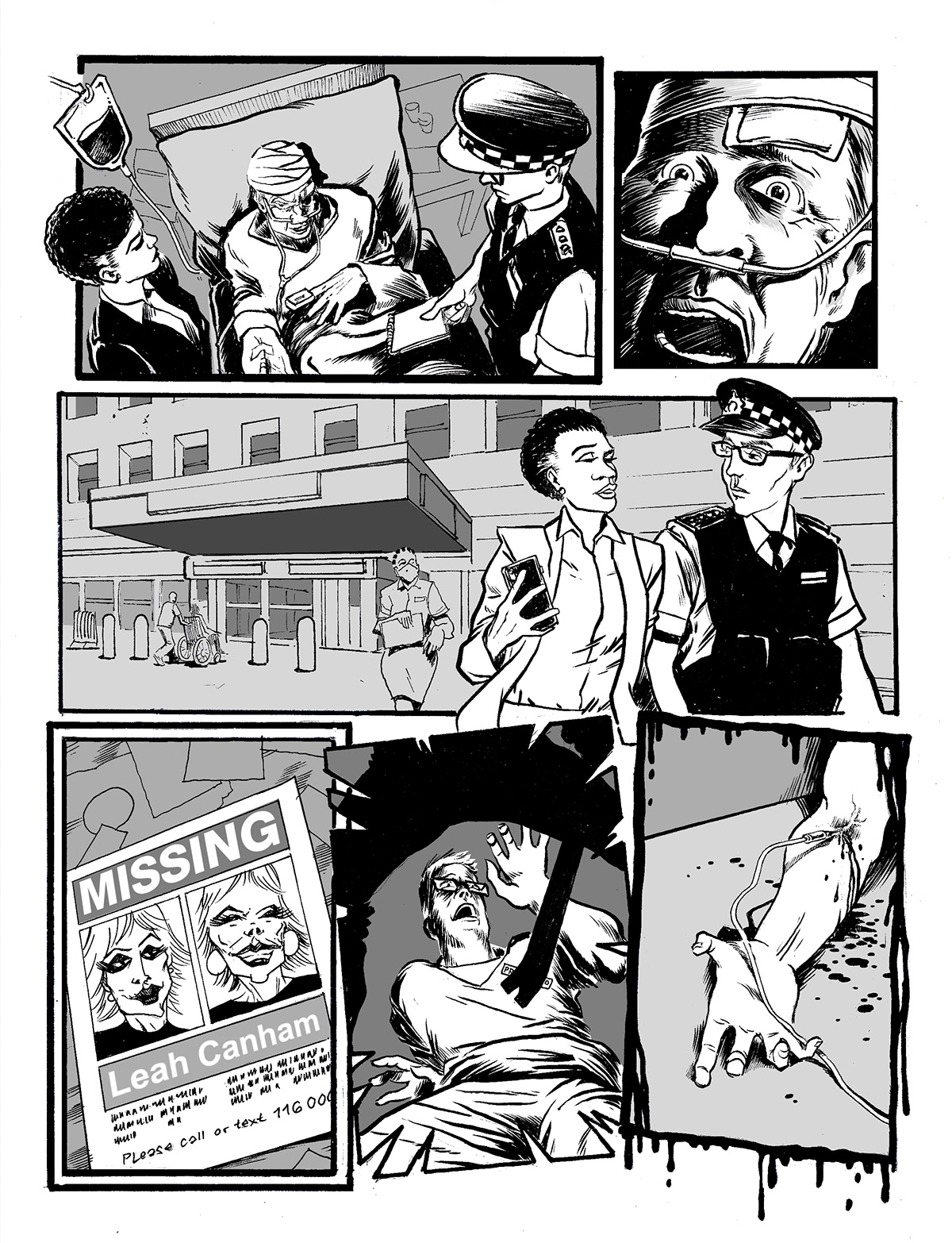2000AD black and white comic comic art horror ILLUSTRATION  Terror