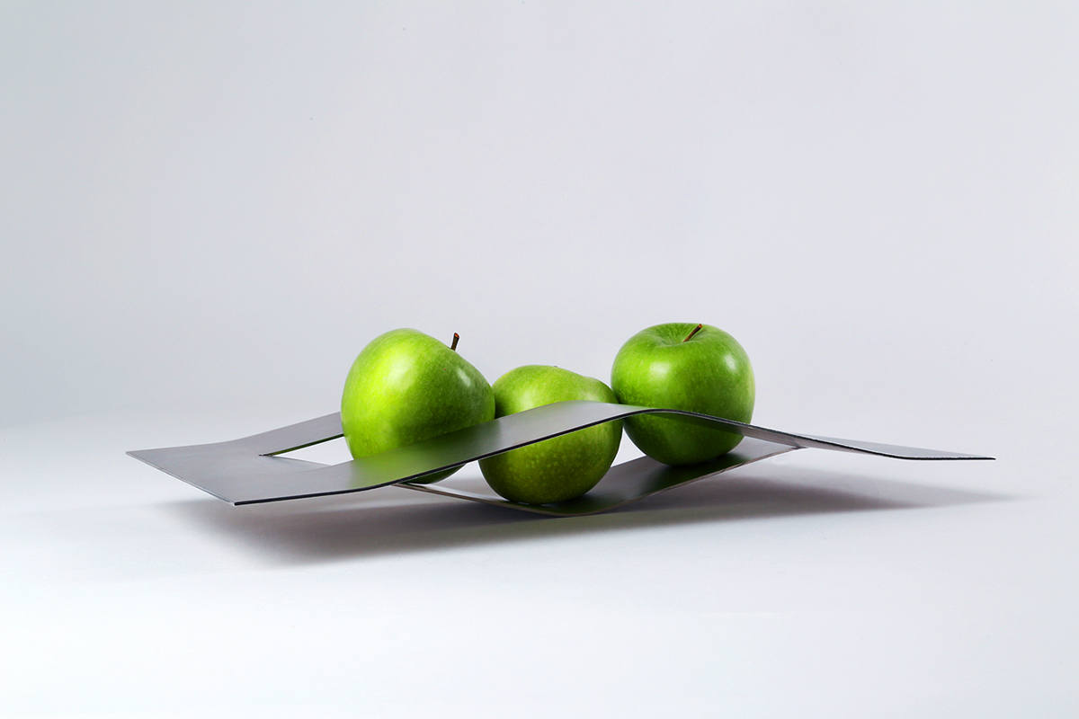 Fruit bowl fruitbowl steel nickel balance play rectangle handmade shape