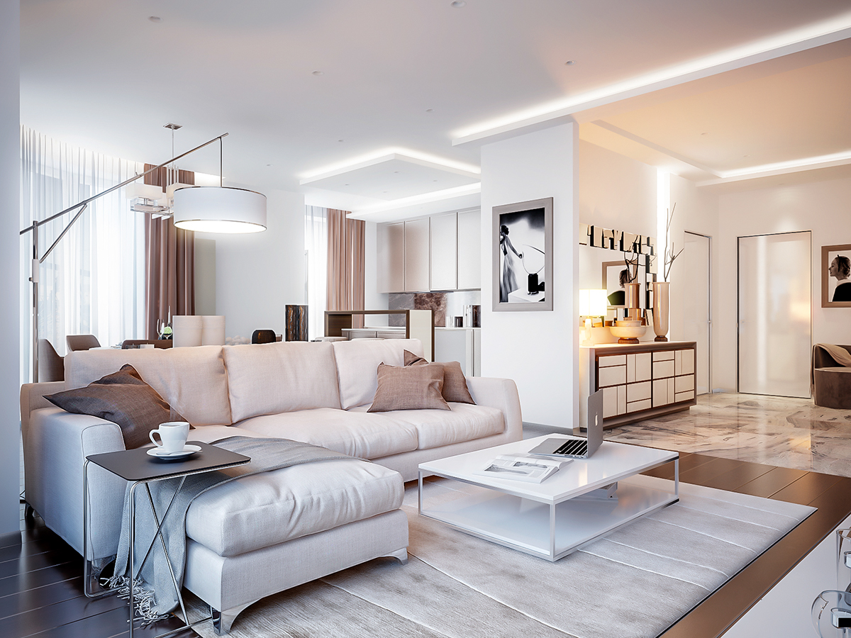  White  coffee living  room  on Behance