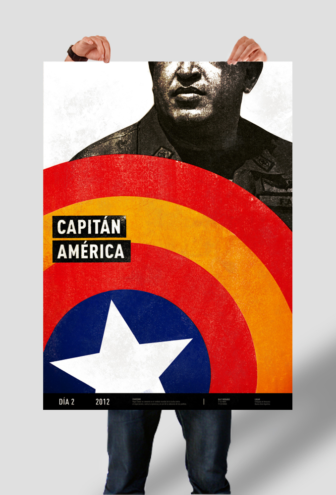 afiche  Mao chavez Capitan America Gabriele Personalismo Político congreso Uba Fadu diseño grafico 3