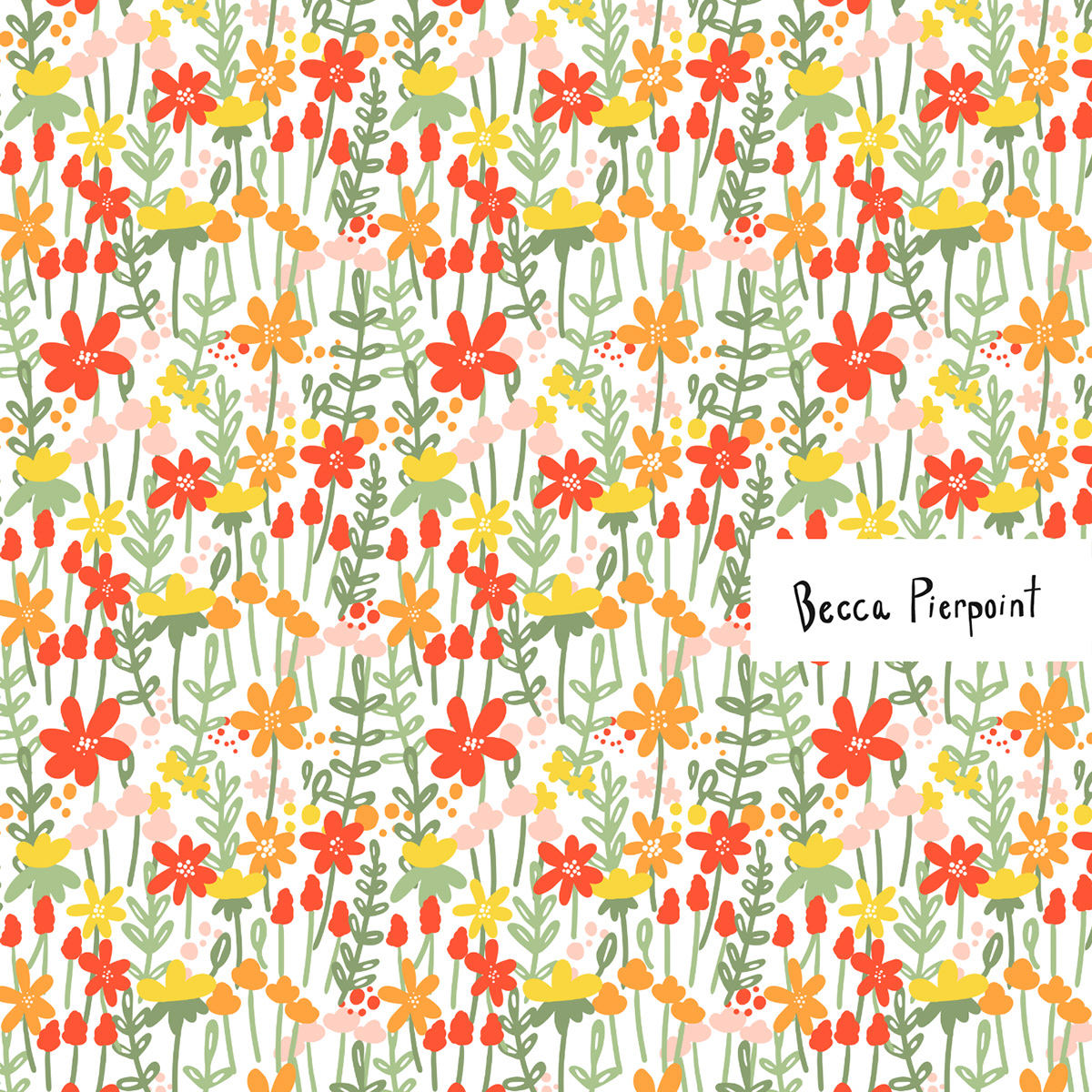 botanical colorful cute floral Flowers organic pattern simple summer wallpaper