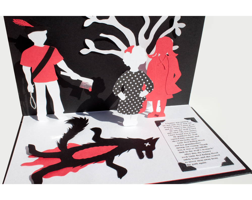 little red riding pop-up book paper art Book Binding