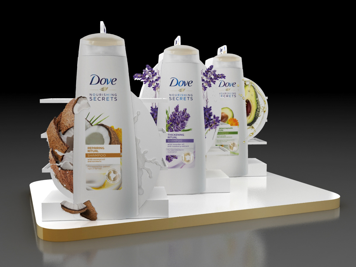 dove shampoo dove pop display posm Stand counter Floor Display Retail market Unilever