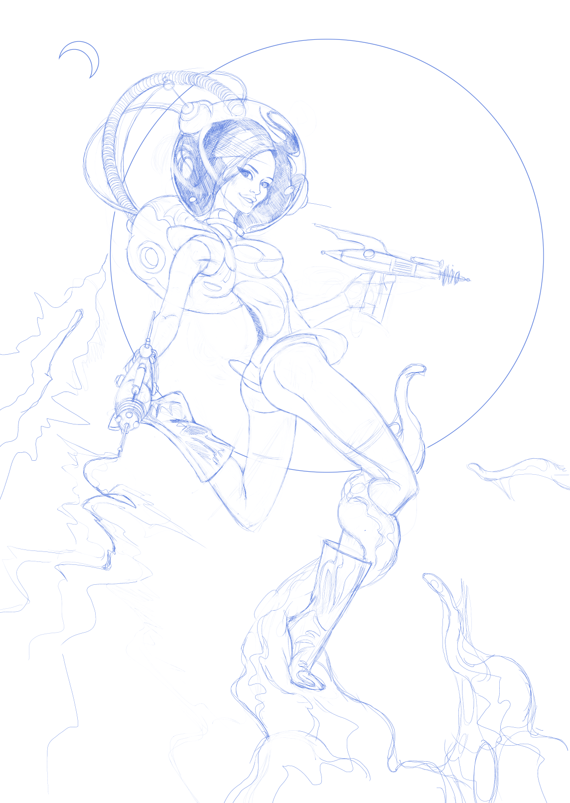 ROXY rage Space  science fiction pinup