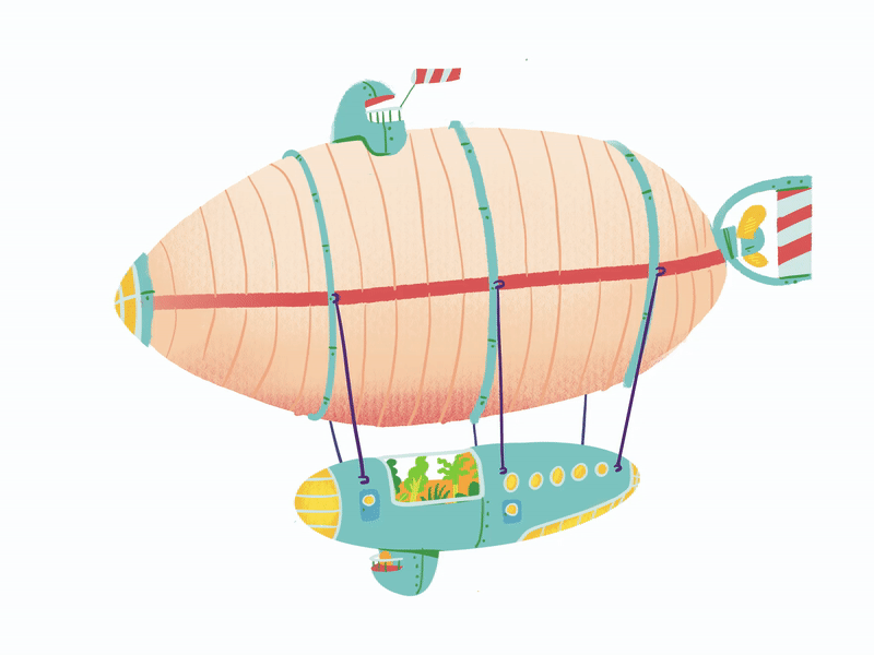airship animation  book floating Flying Illustrator Picture short story video