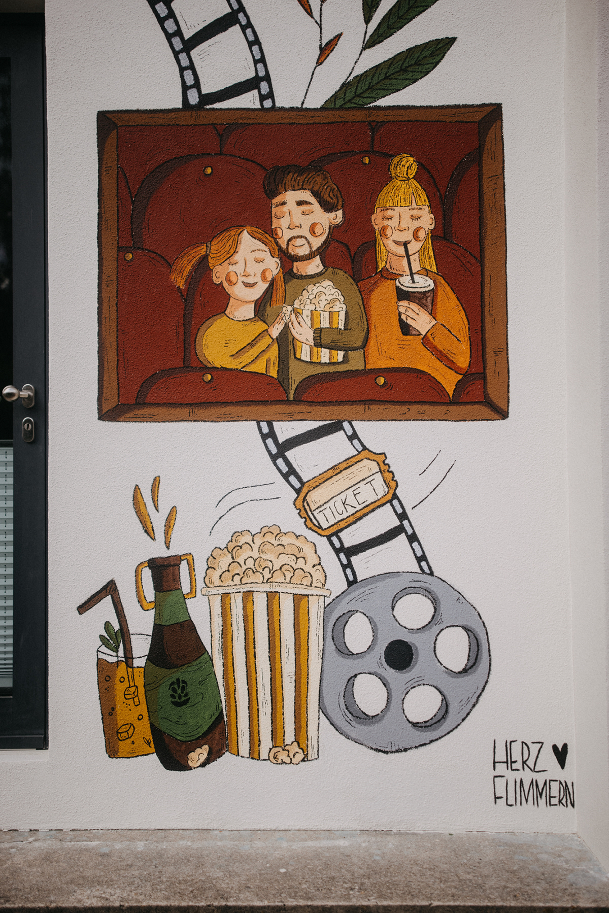 acrylicpainting Cinema ILLUSTRATION  Mural wallart