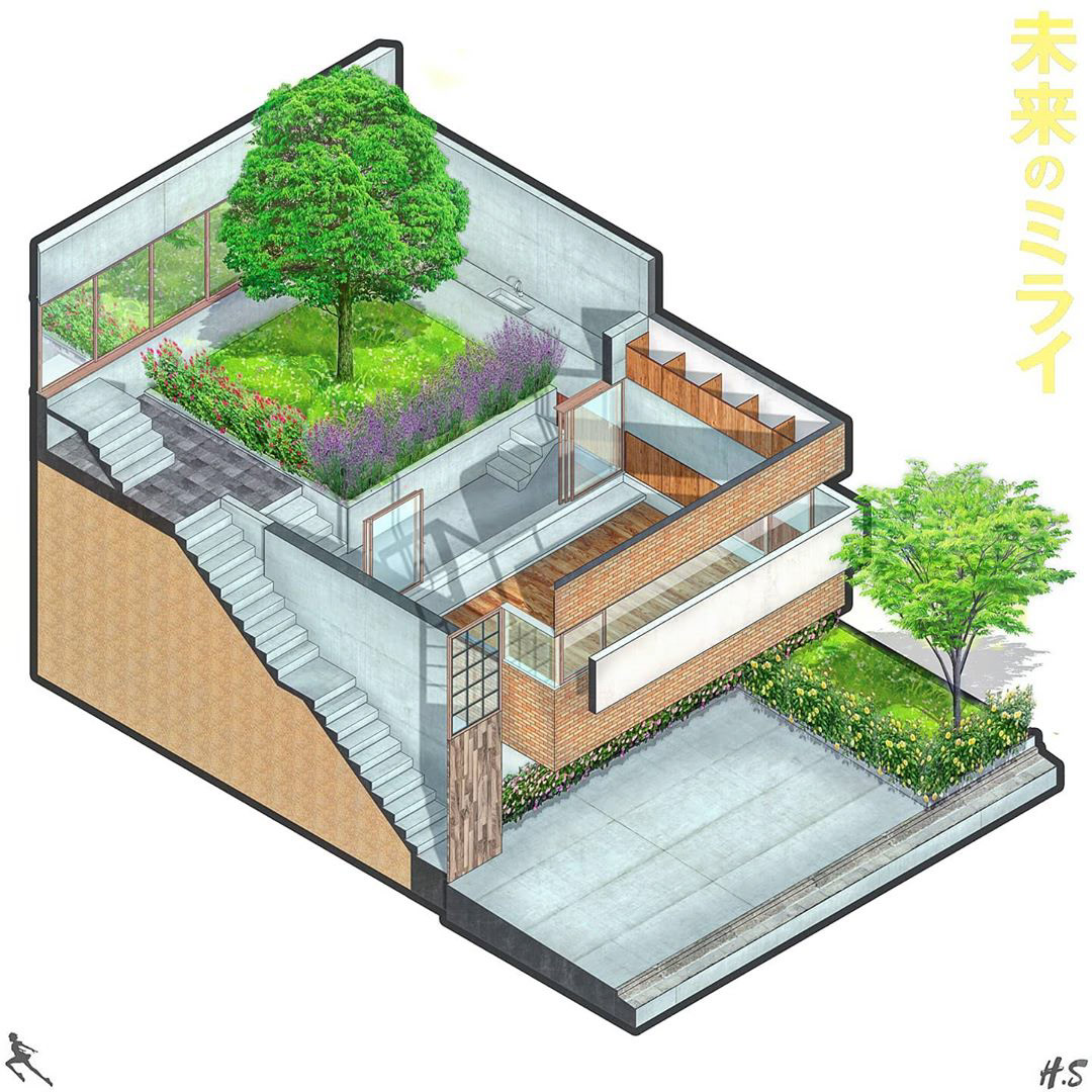 anime art architecture kun house makoto tanijiri Mamoru Hosoda mirai house mirai no mirai mirai no mirai house suppose design office