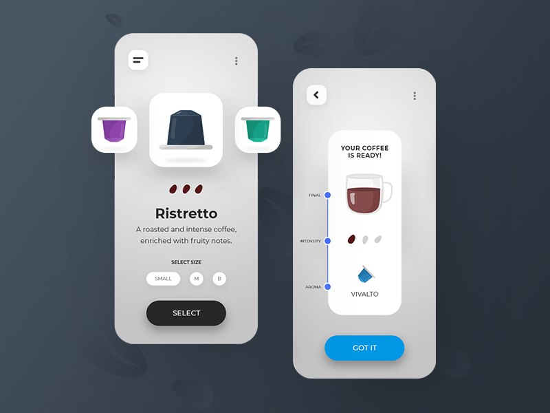 application app UI ux design animation  Coffee ILLUSTRATION  interaction adobexd