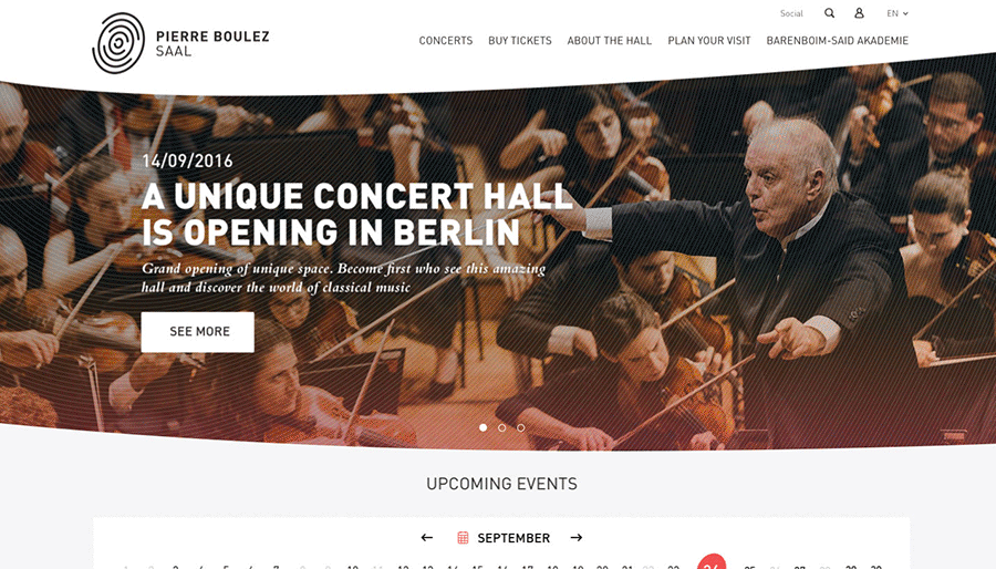 Molina Visuals concert hall tickets UI ux classical music music Classic interation concert