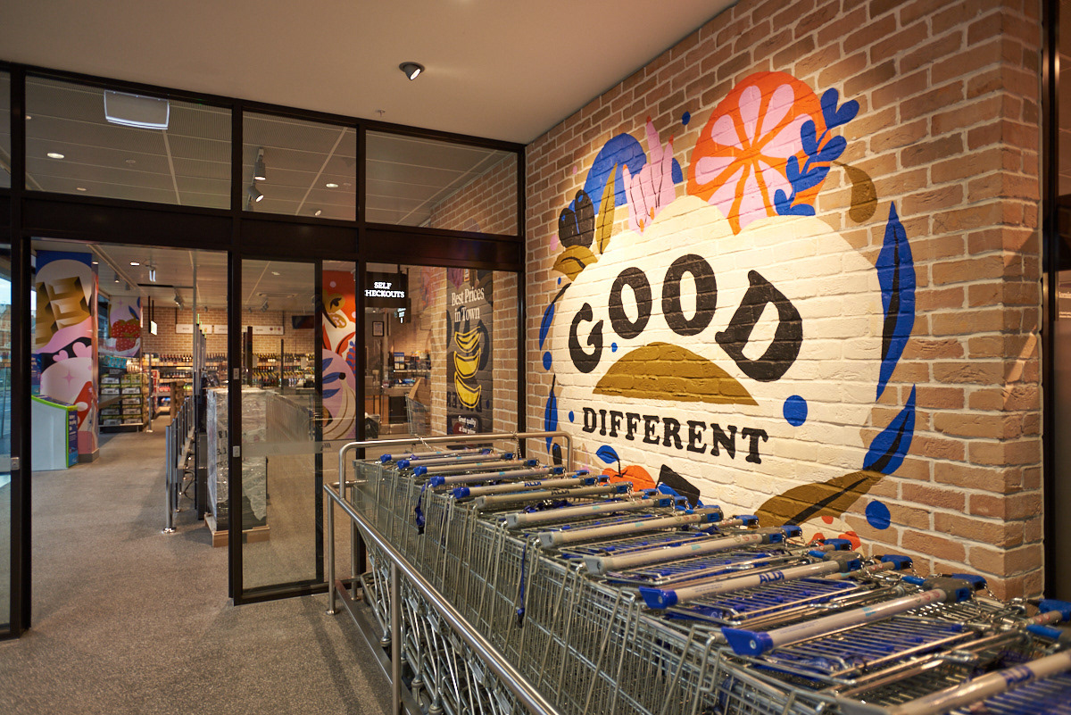 ILLUSTRATION  installation store aldi Supermarket Grocery Food  Melbourne Mural