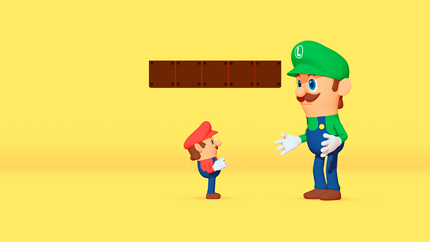 motion graphic game Character mario Luigi Troy