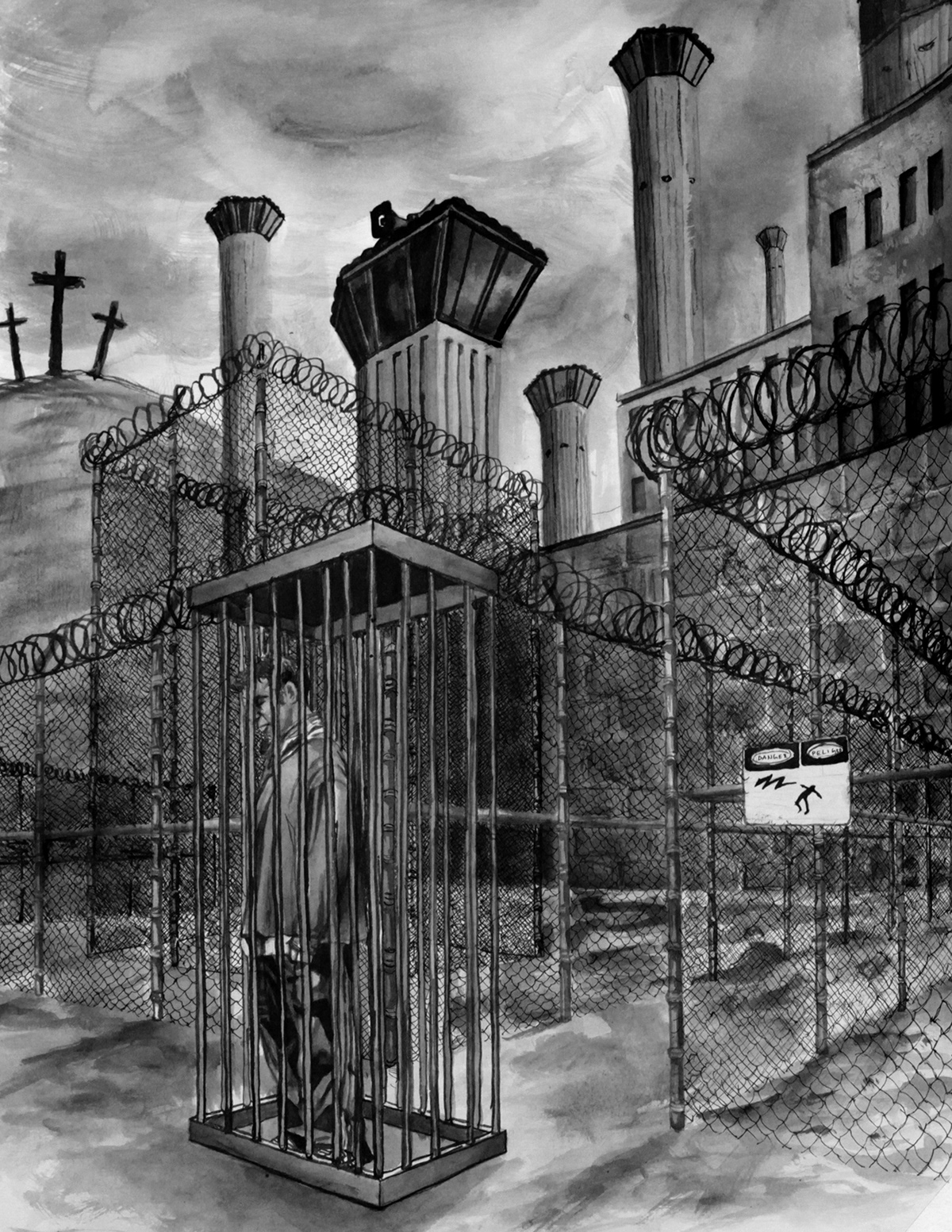 vicemagazine StavrosPavlidesArt StavrosPavlides HalfwayToNowhere FebruaryIssue prison HalfwayHouse St.Dimas ink inkonpaper
