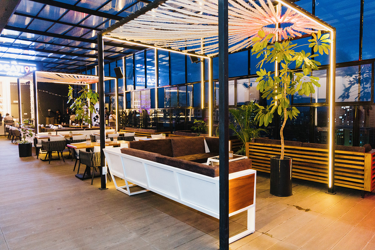 Interior architecture interior design  rooftop bar restaurant nairobi views Space  SKY