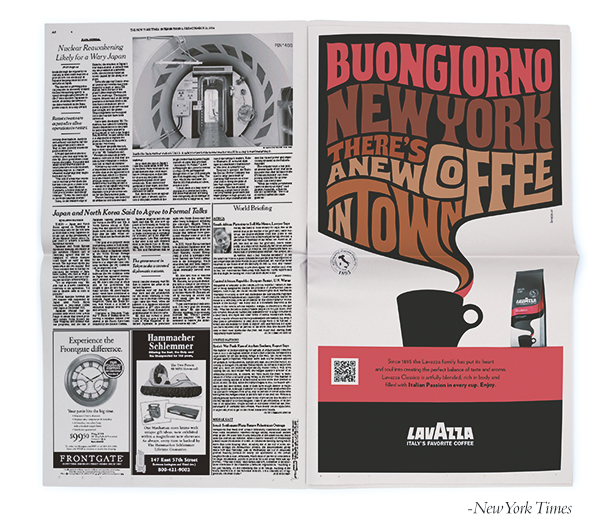 Lavazza type design type luca barcellona america Press Campaign campaign launch Coffee new product drip banner Spot