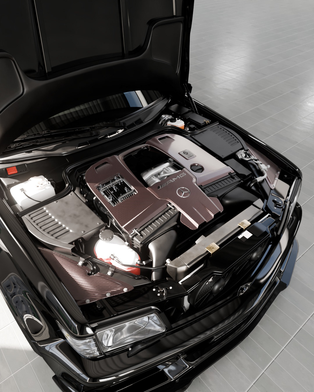 mercedes automotive   car design Render 3D modern Benz w126 AMG
